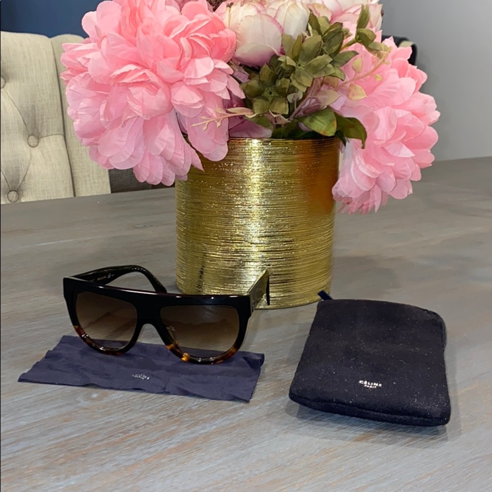 CELINE  58MM Flat-Top Round Shield Sunglasses